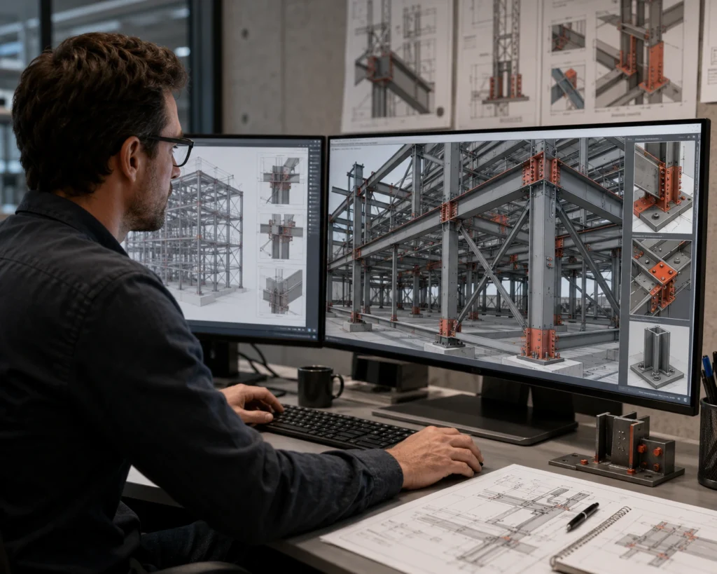 3D steel model review workflow for clash detection and coordination