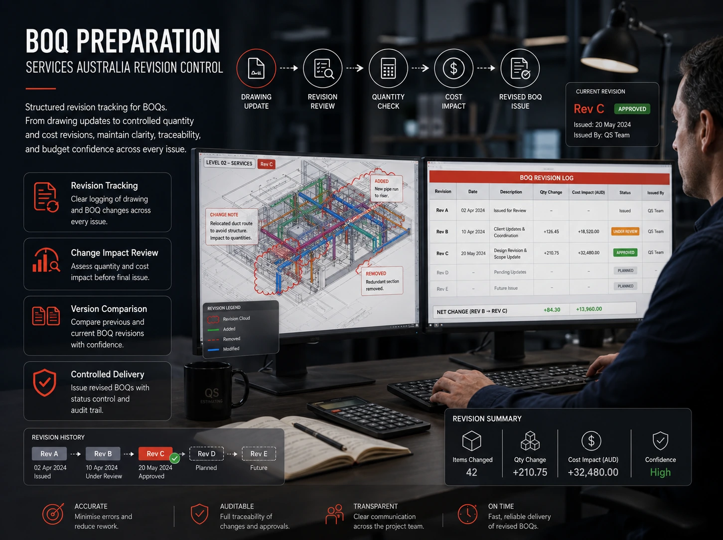 BOQ revision control and drawing change workflow in Australia
