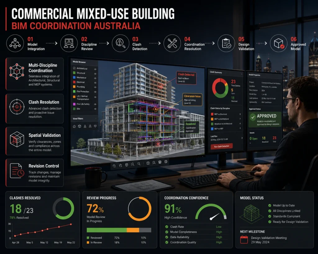 Commercial and mixed-use building BIM coordination model
