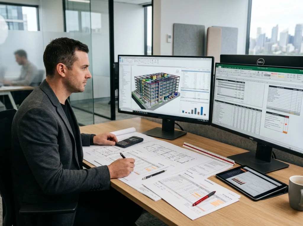 Cost planning and estimating workflow from concept to detailed cost plan