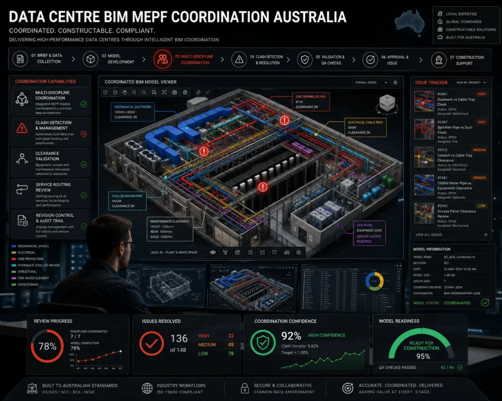 Data centre BIM and MEPF coordination model