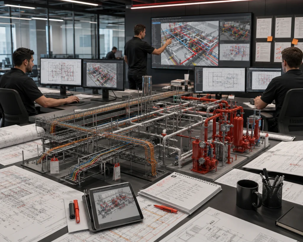 Electrical, plumbing and fire services documentation workflow
