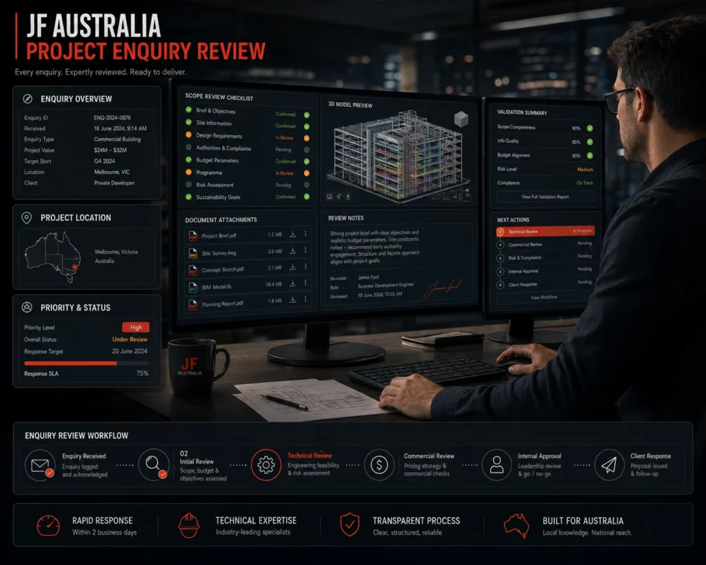 J&F Australia project enquiry review process