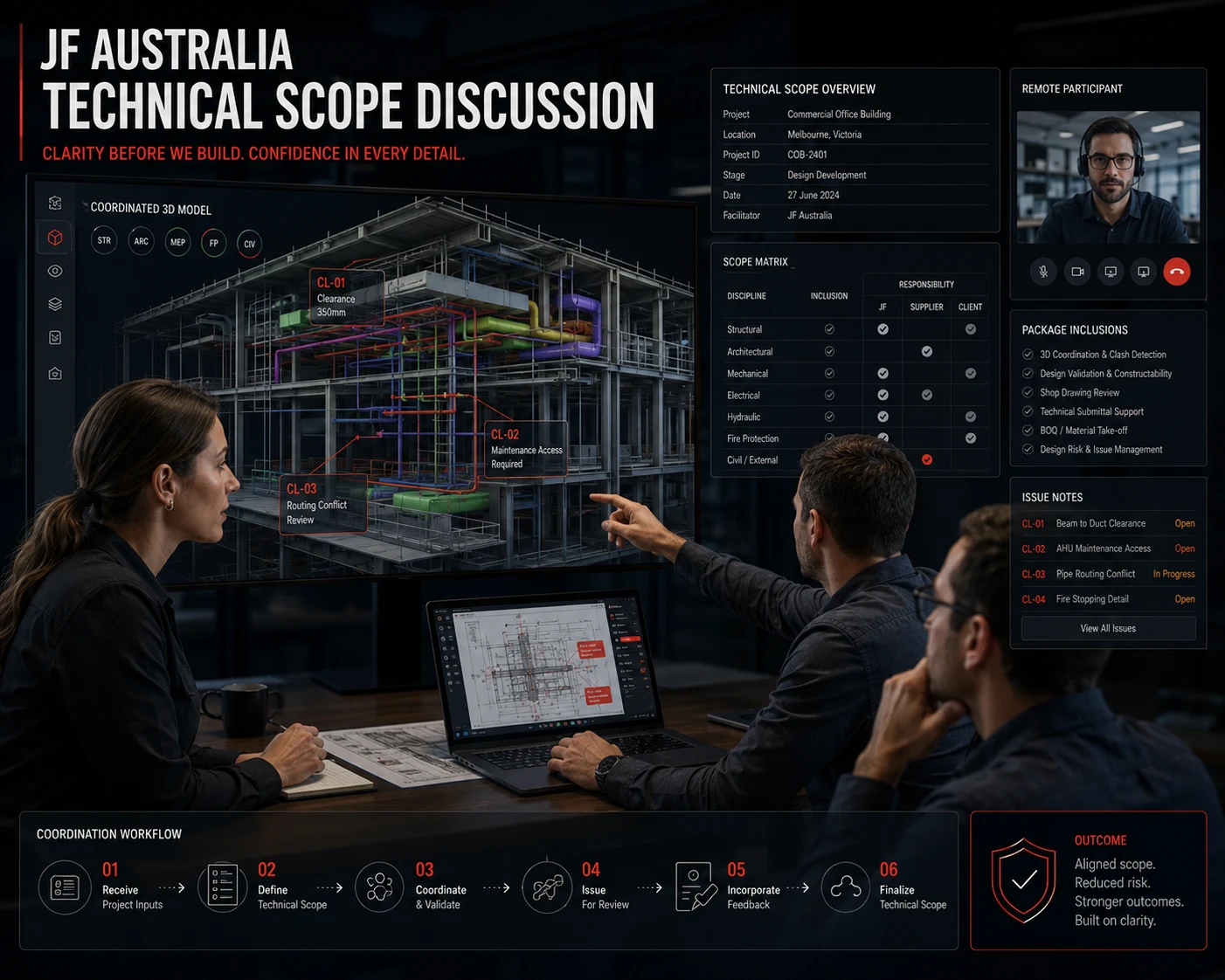 J&F Australia technical scope discussion for engineering support