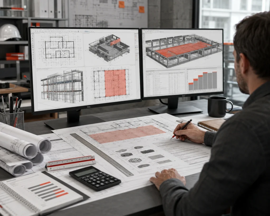Quantity take-off workflow from drawings to measured quantities
