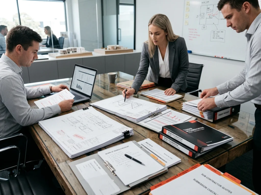 Tender documentation workflow from scope to issued tender package