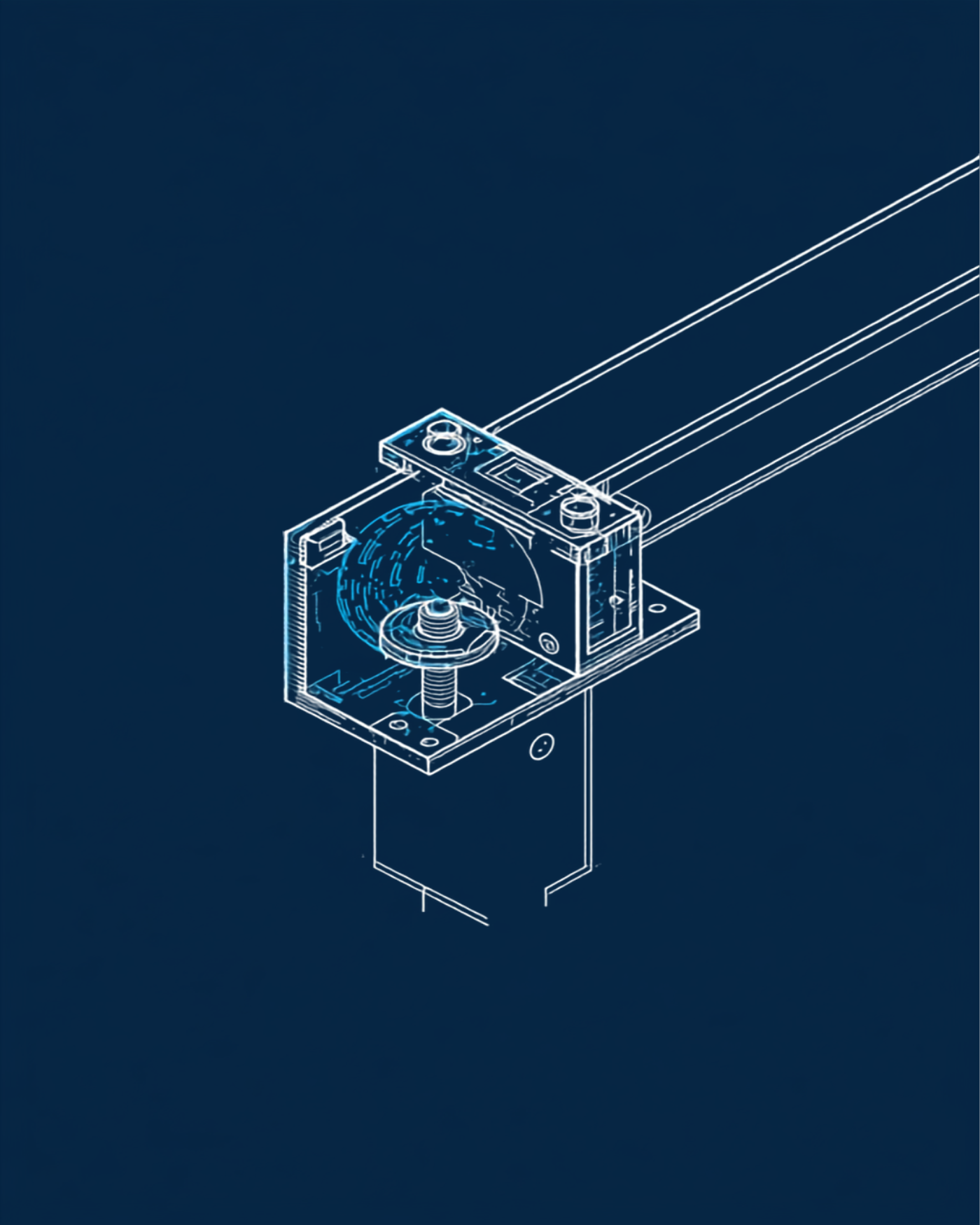 Illustrative isometric technical diagram of a structural steel connection detail
