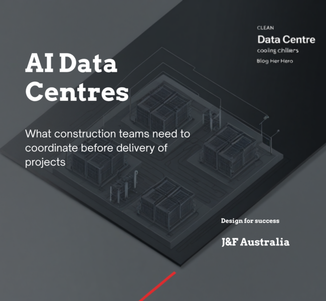AI data centres Australia: isometric data centre building with plant and services, J&F Australia